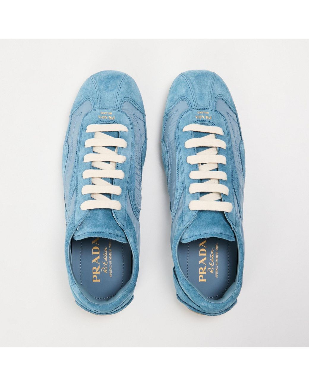 Prada Blue Nylon Low-Top Sneakers