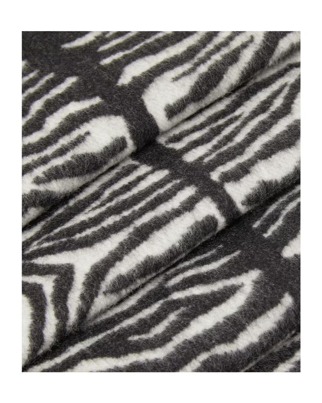 Fendi Gray Tiger-Print Fringed Scarf