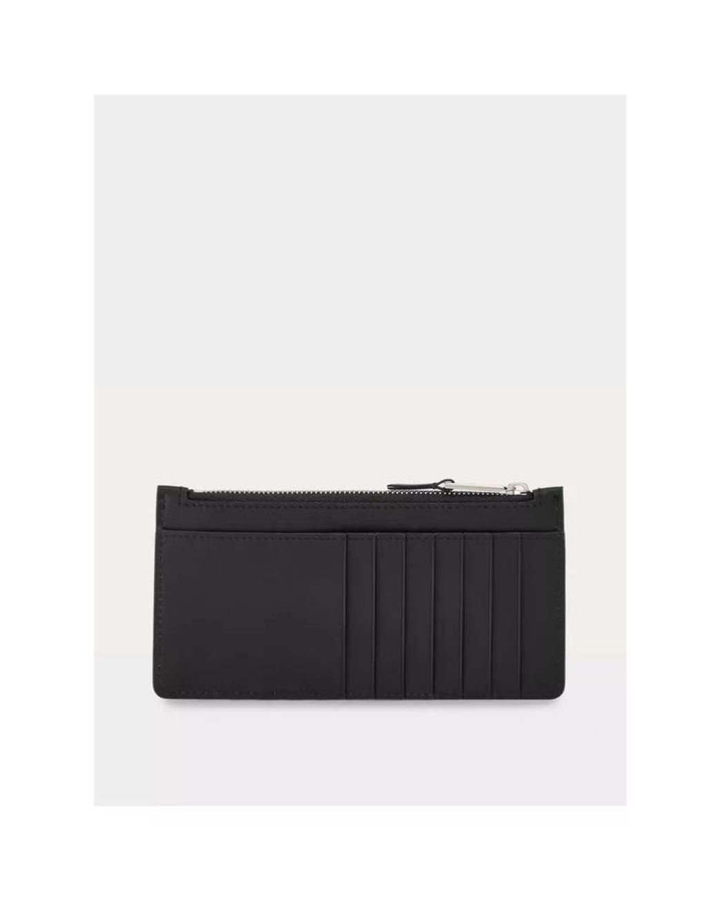 Ferragamo Black Logo Card Holder