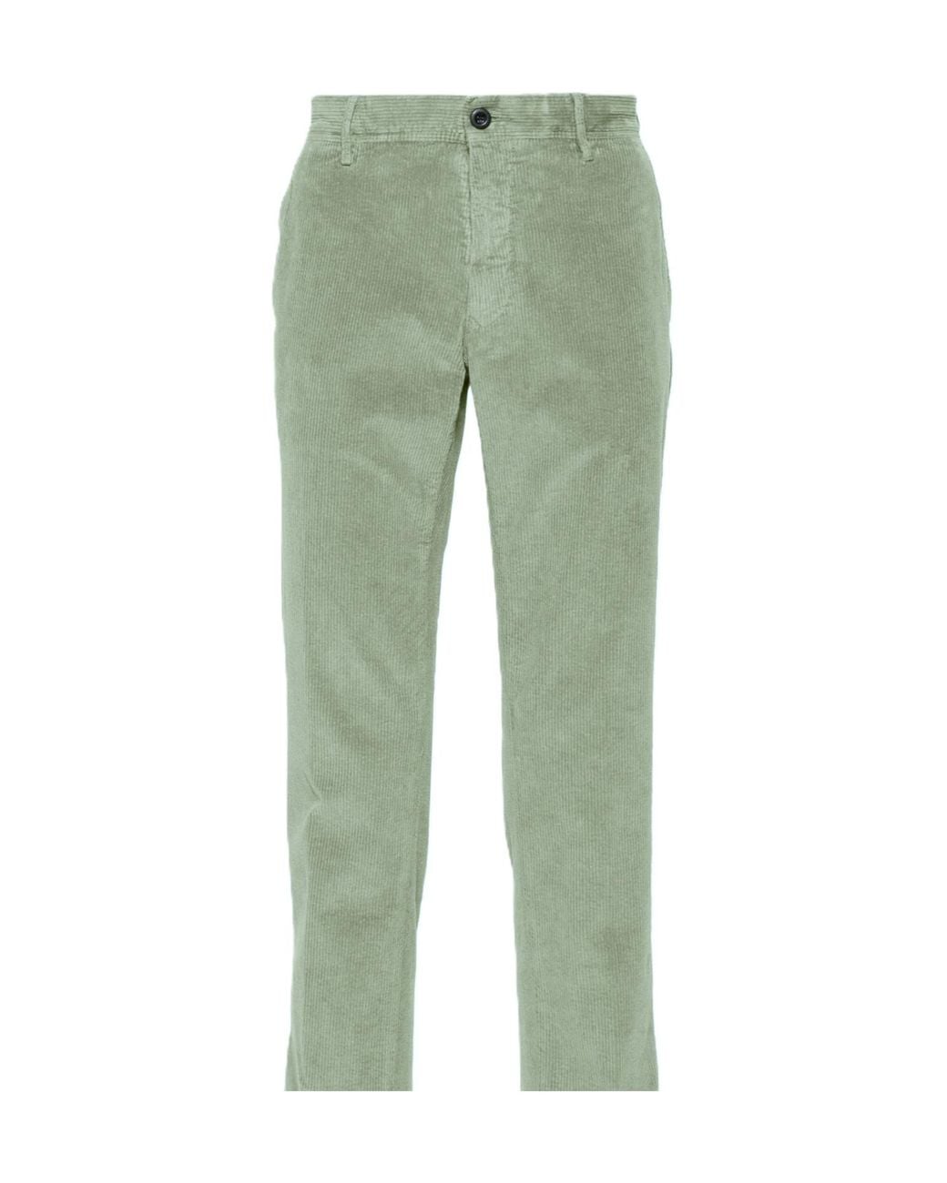 Incotex Green Corduroy Trousers for men