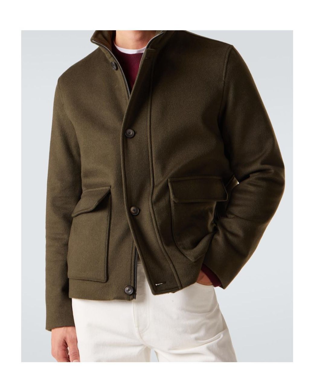 Herno Green Cashmere Jacket for men