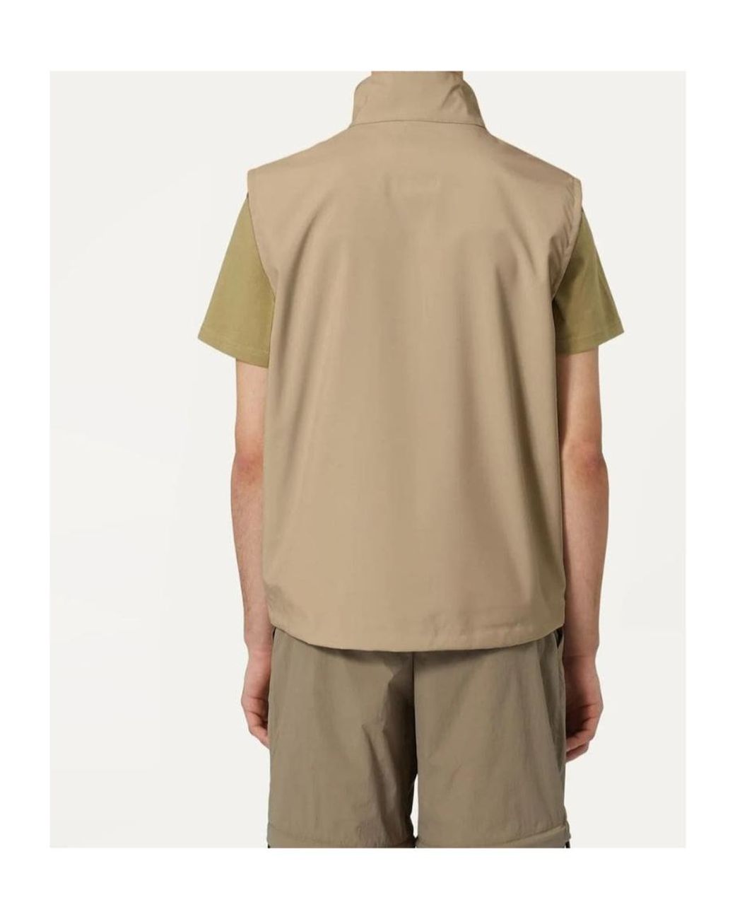 K-Way Natural Stand Collar Casual Vest for men