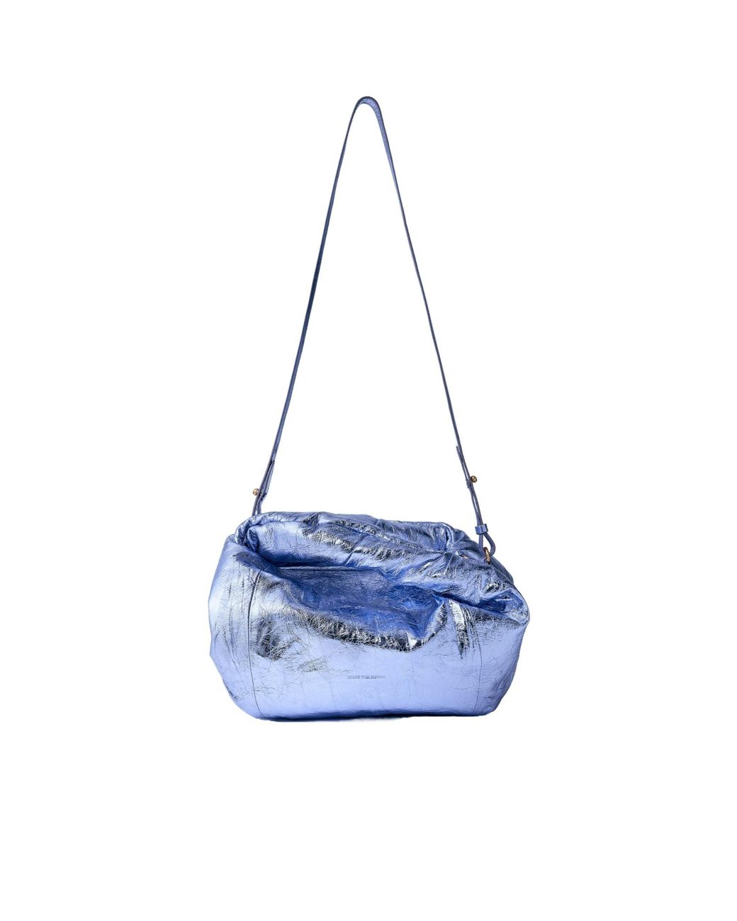 Dries Van Noten Blue Metallic Twist Handbag