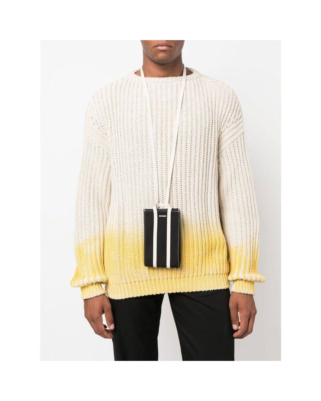 Sunnei Black Logo Printed Lanyard Pouch for men