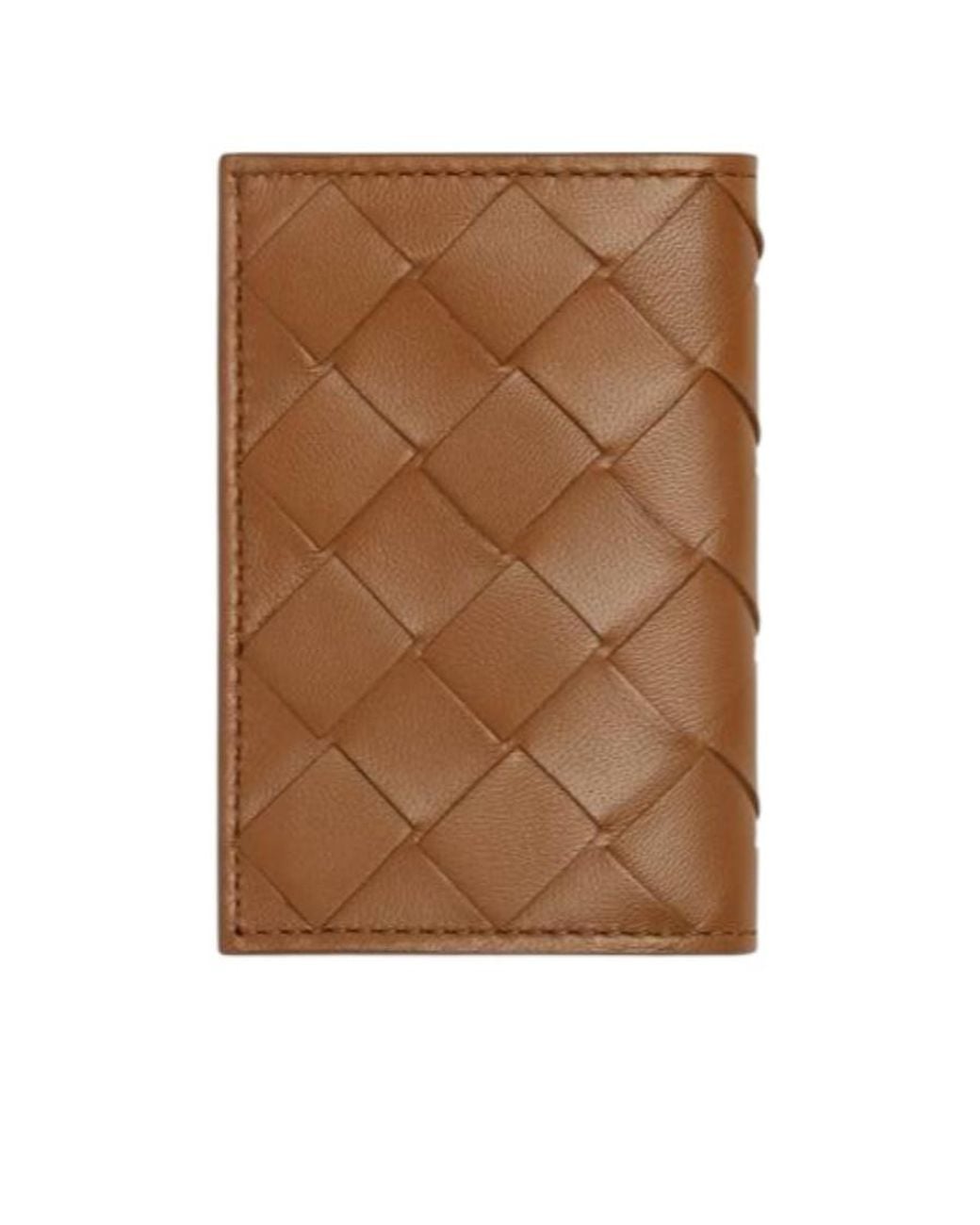 Bottega Veneta Brown Intrecciato Tiny Tri-Fold Wallet