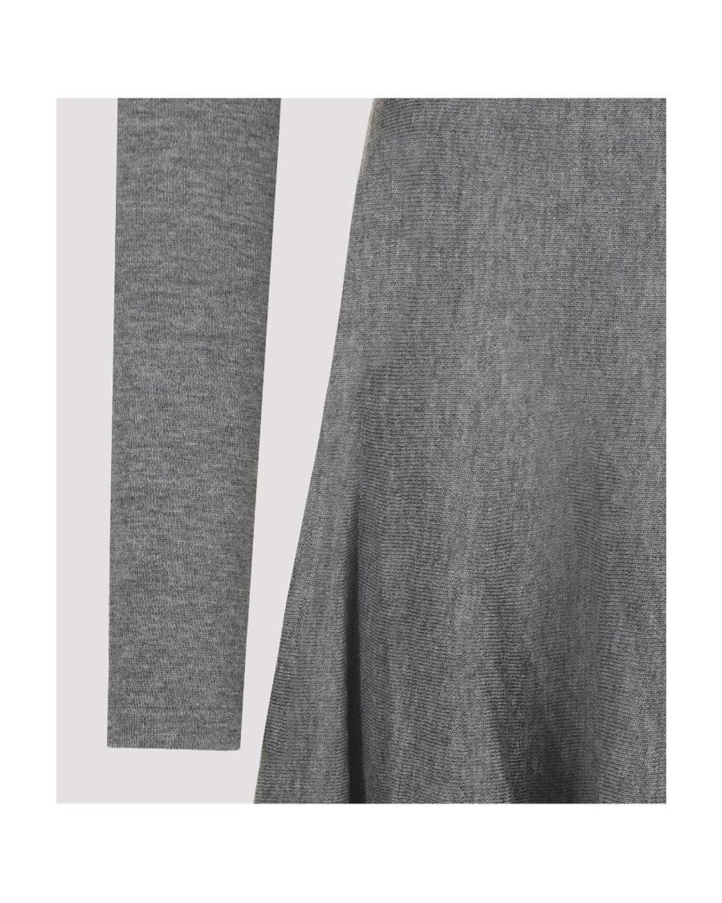 Khaite Gray The Dany Open-Back Pleated Dress