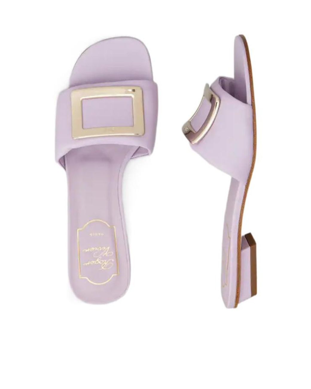 Roger Vivier Pink Padded Buckle Mules