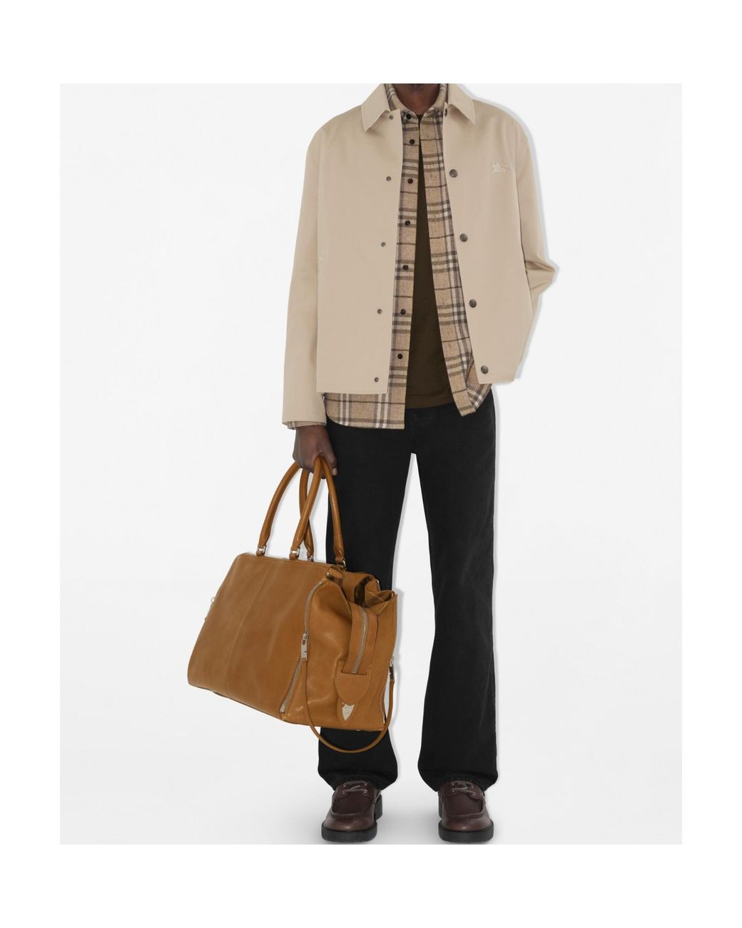 Burberry Natural Ekd Embroidered Gabardine Jacket for men