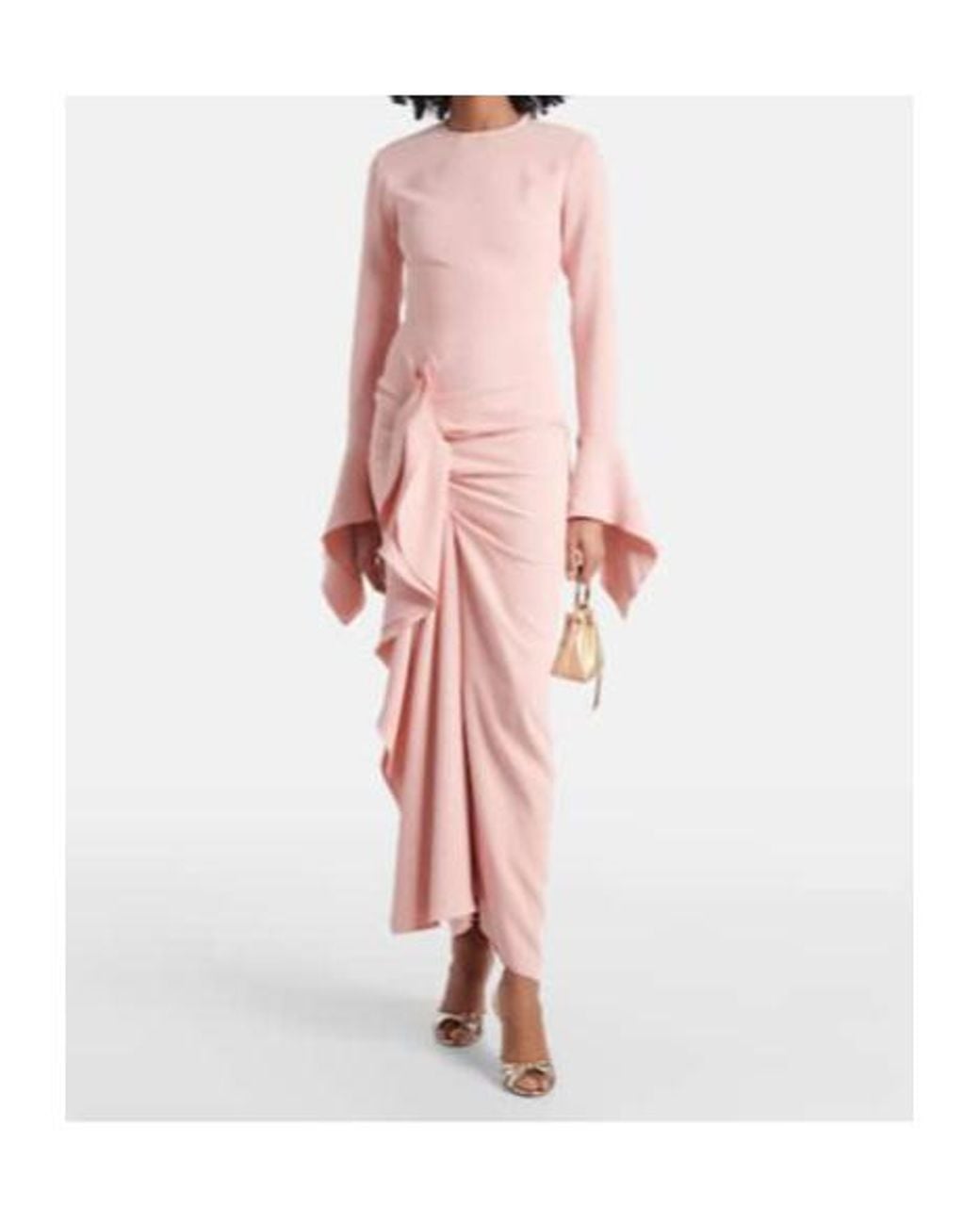 Solace London Pink Della Draped Gown
