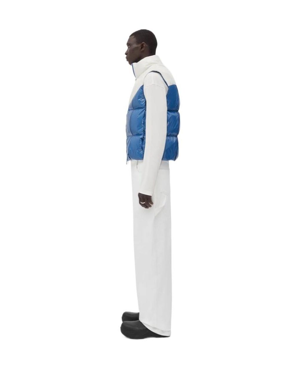 Bottega Veneta Blue Zipper Quilted Vest for men