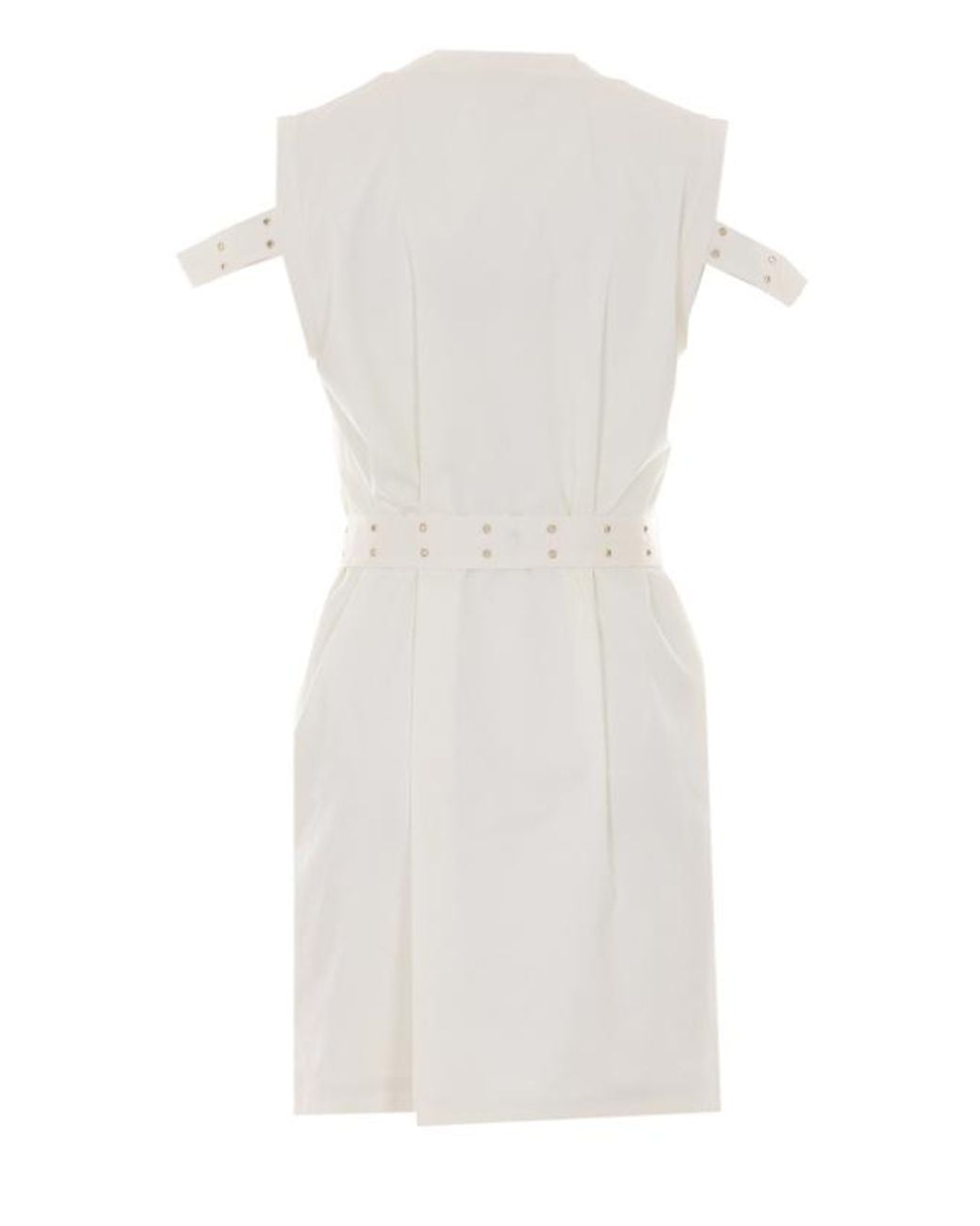Liu Jo White Belted Sleeveless Mini Dress
