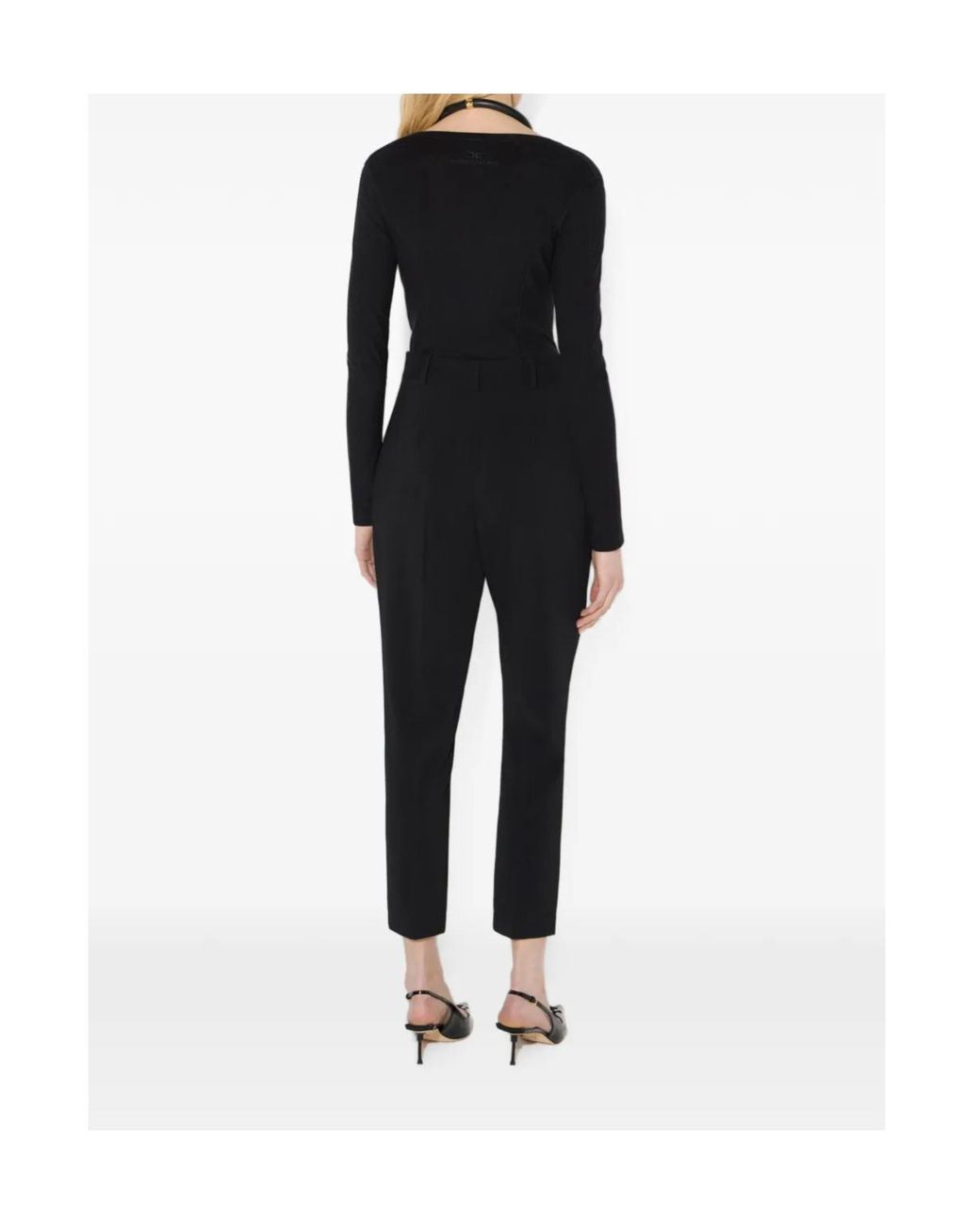 Elisabetta Franchi Black Tailored Cropped Pants