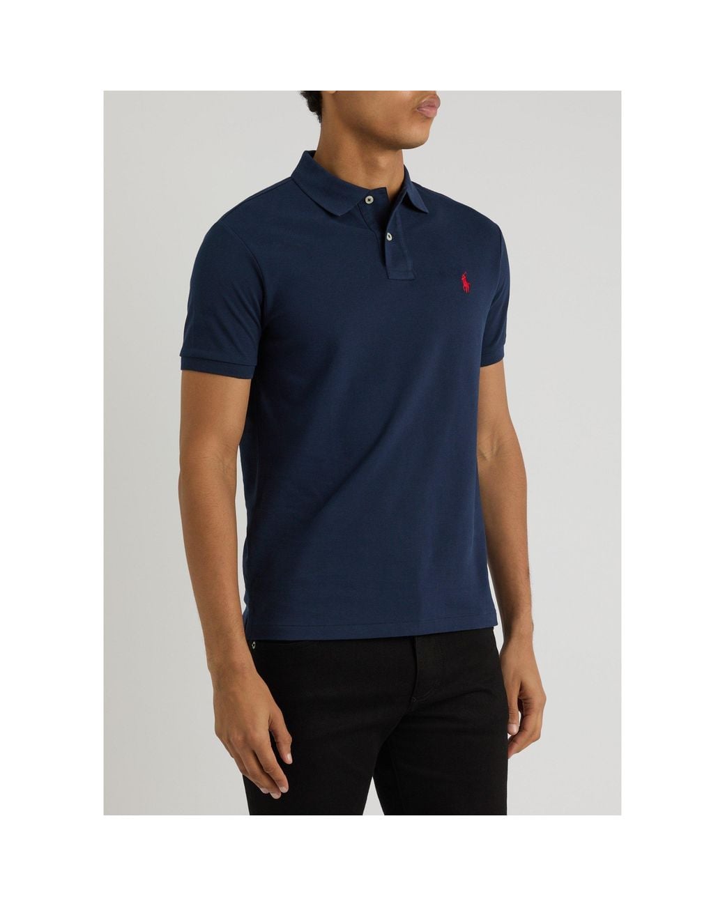 Polo Ralph Lauren Blue Short-Sleeve Slim-Fit Polo Shirt for men