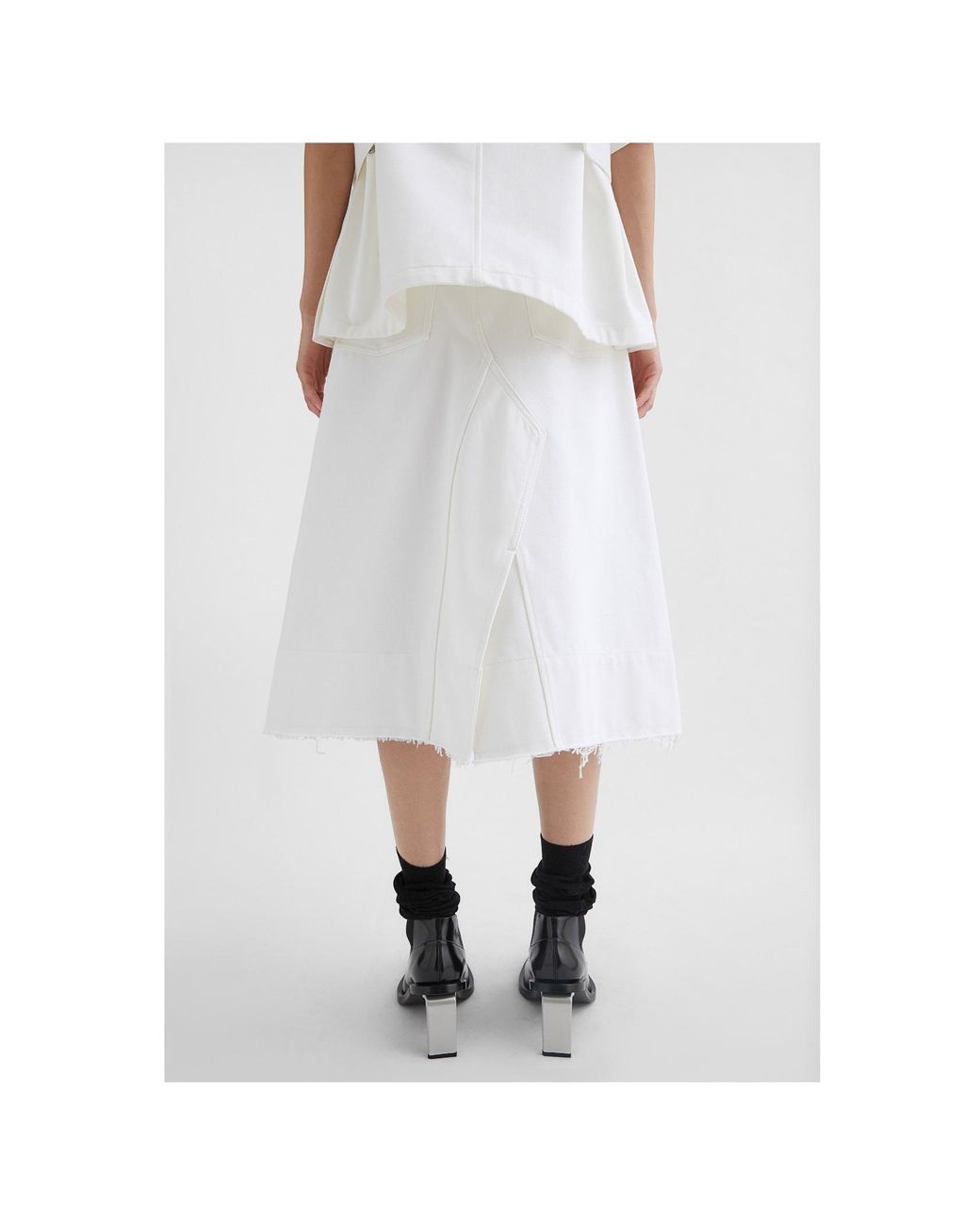 Jil Sander White Denim Skirt