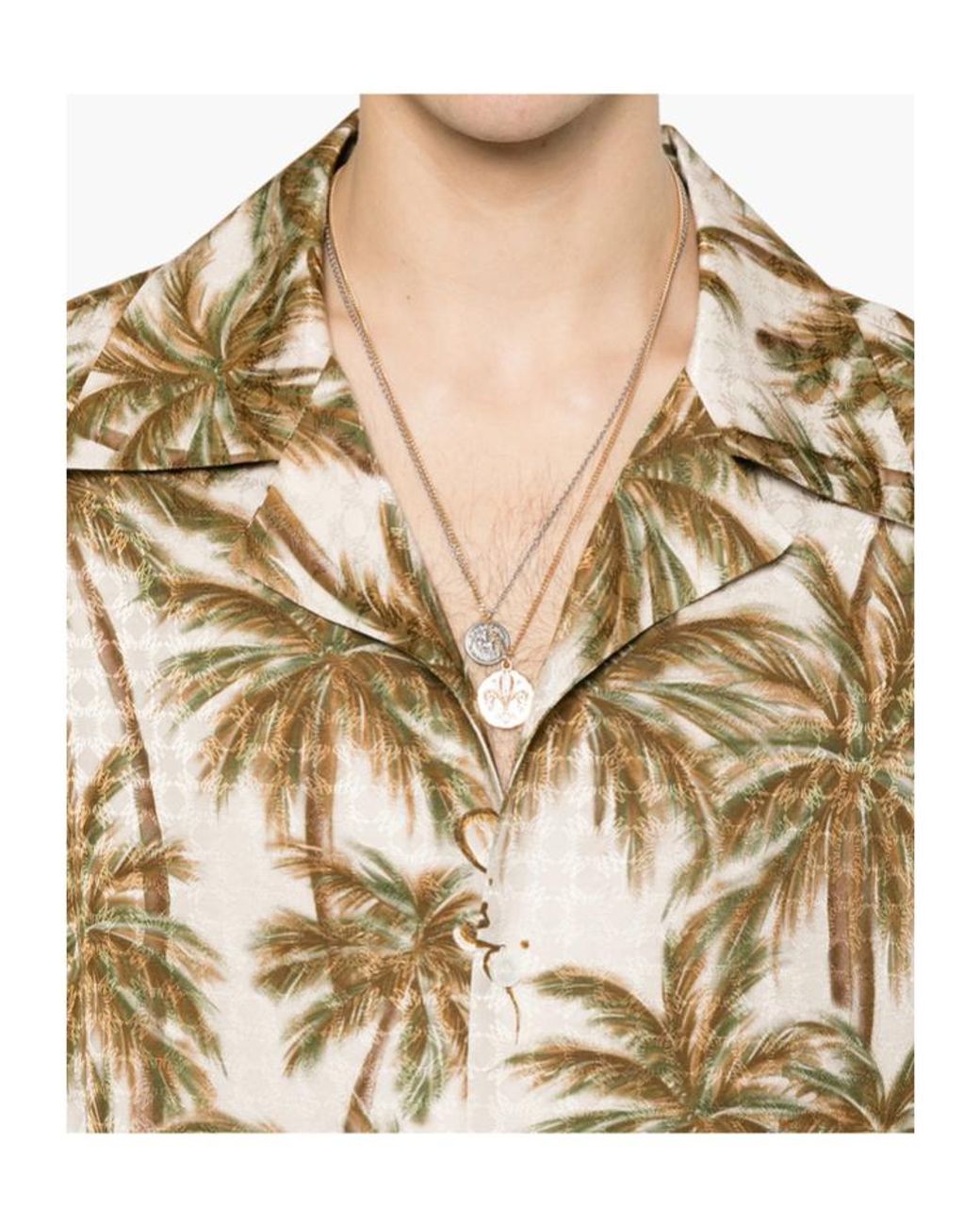 Amiri Metallic Palm Printed Shirt for men