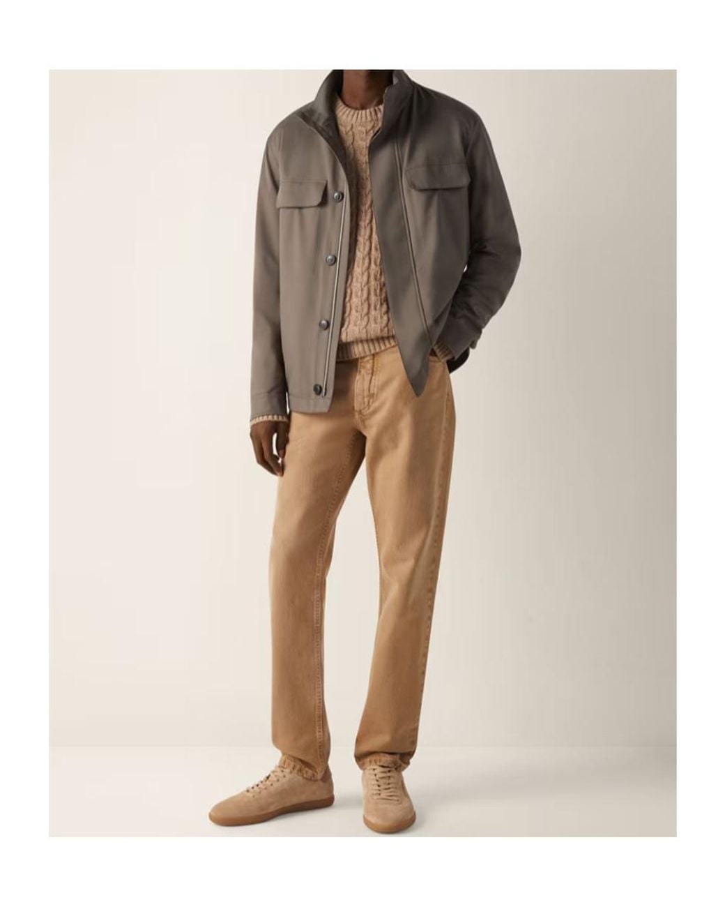 Zegna Brown Flap-Pocket Jacket for men