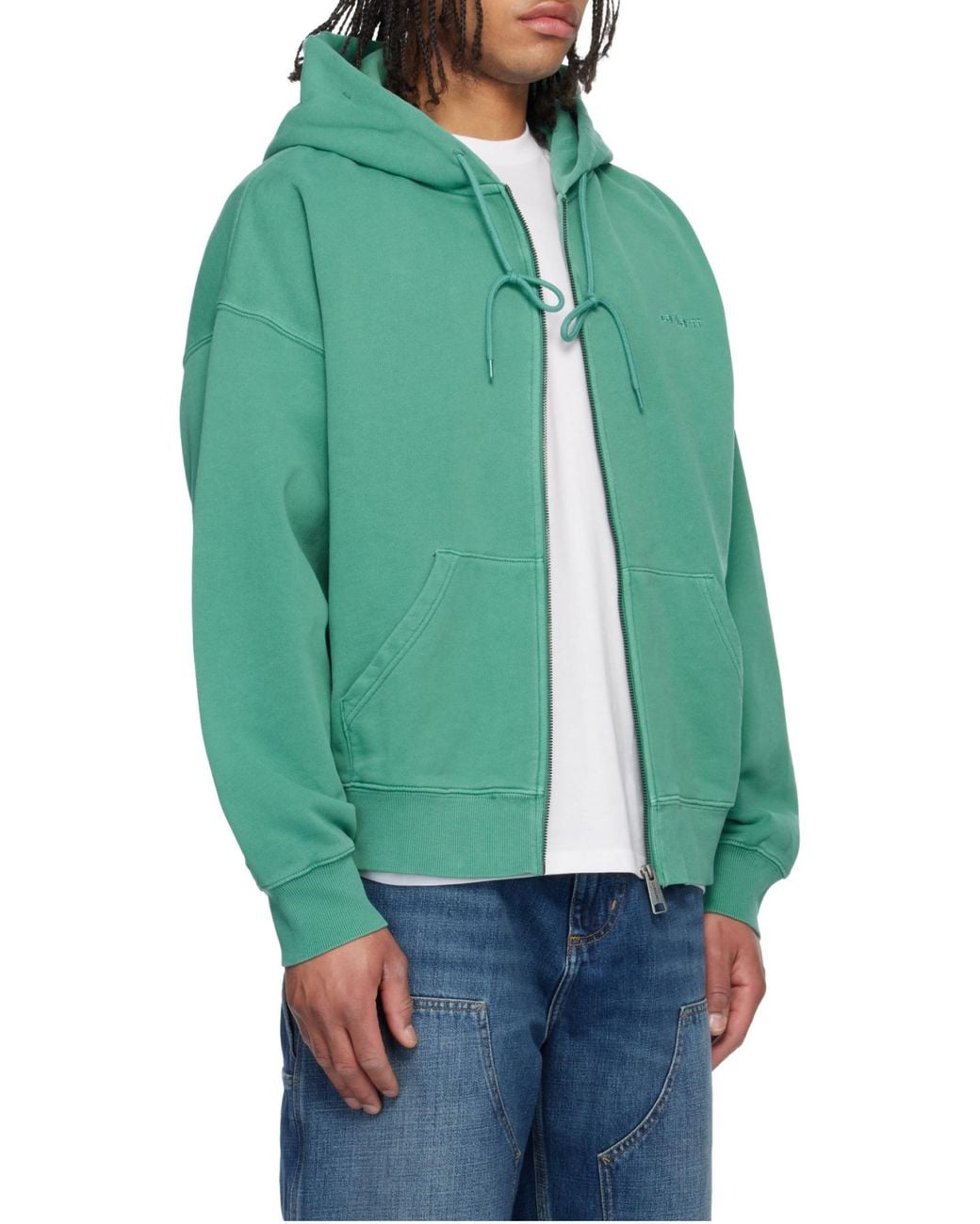 Carhartt Green Hooded Benton Sweat Jacket for men