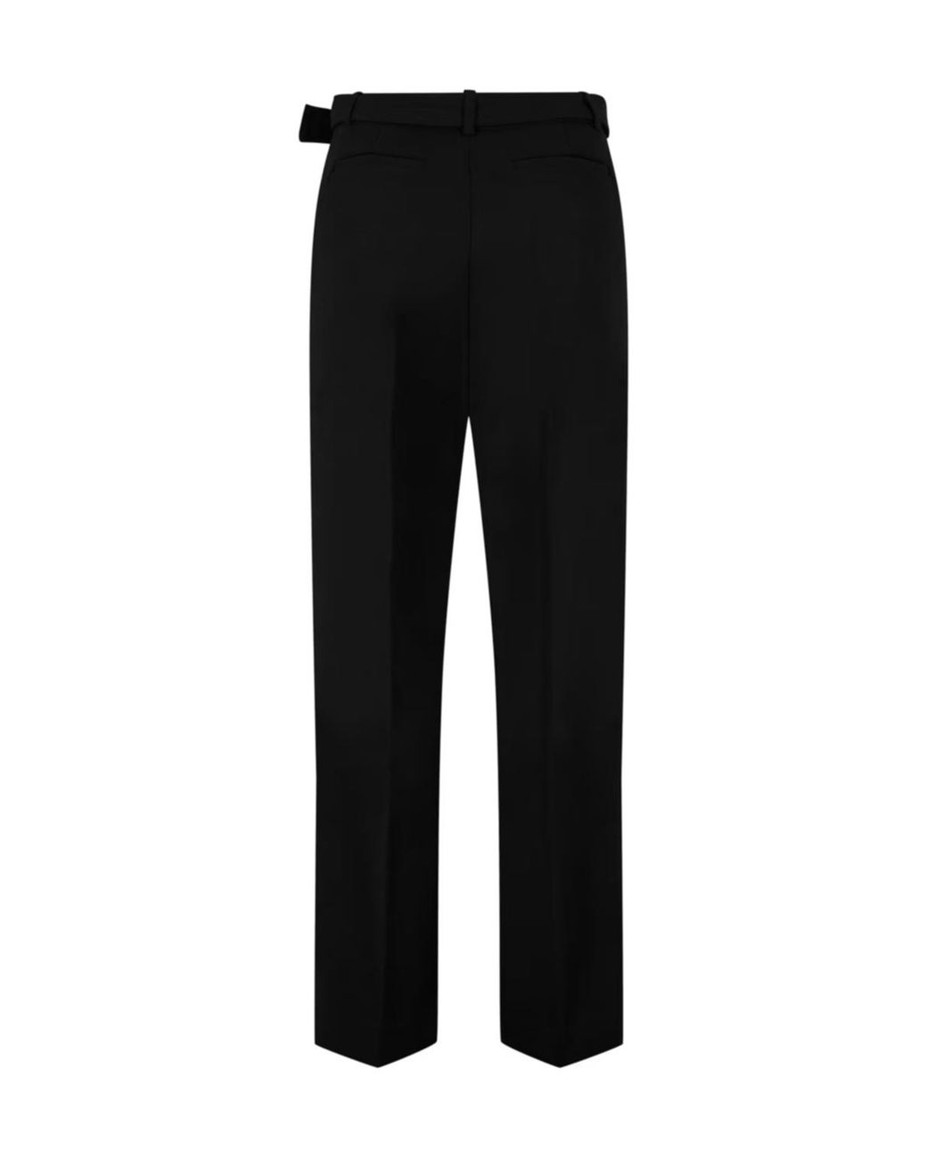Ganni Black Pin Buckle Belt Casual Pants