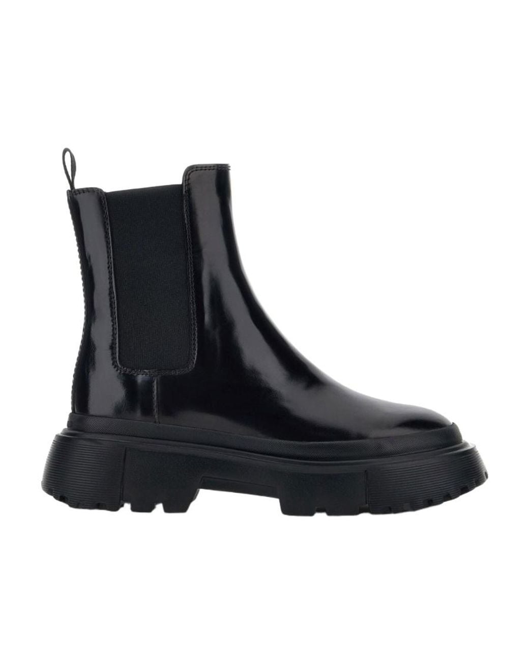 Hogan Black Round-Toe Ankle Boots