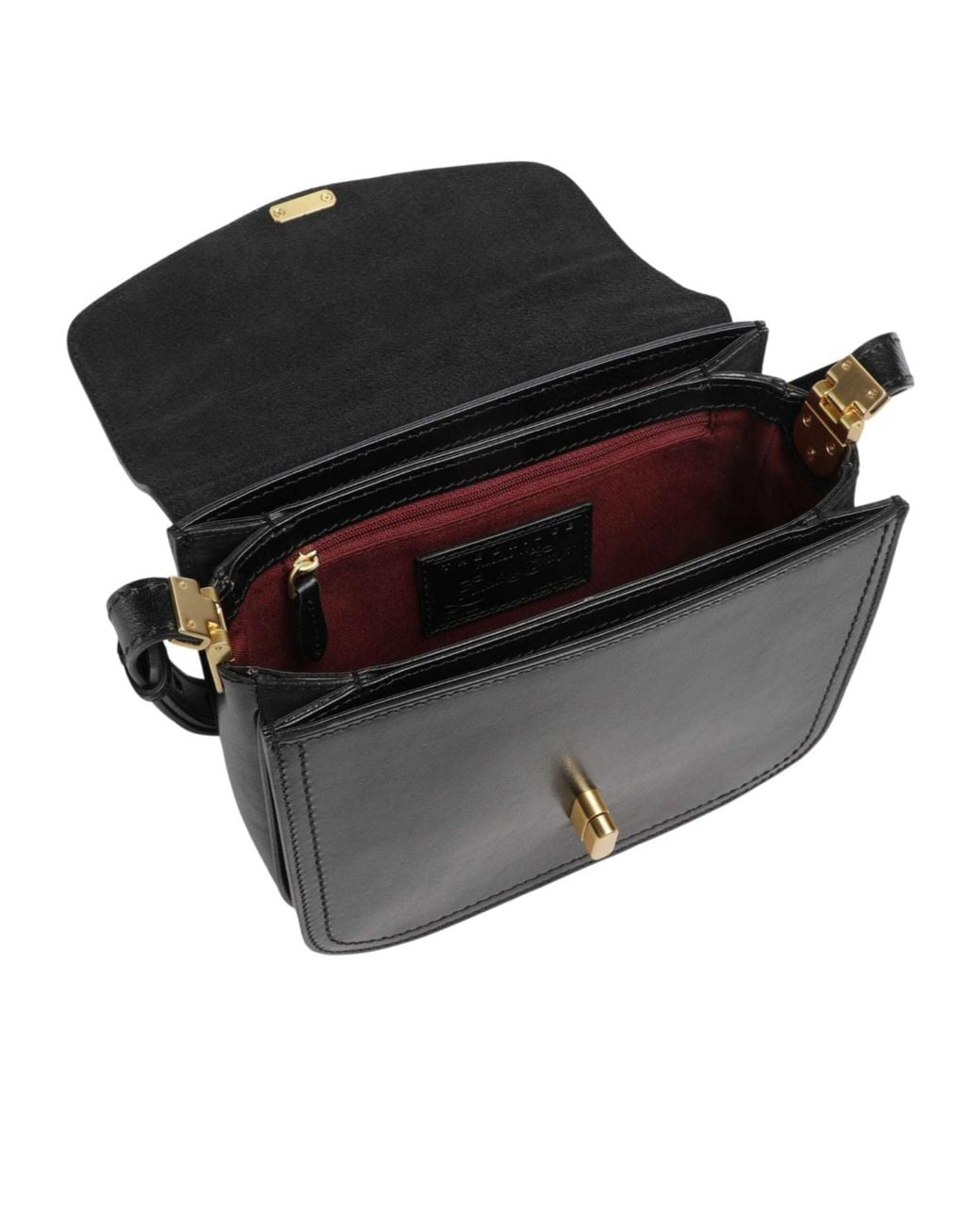 The Bridge Black Twist-Lock Leather Shoulder Bag