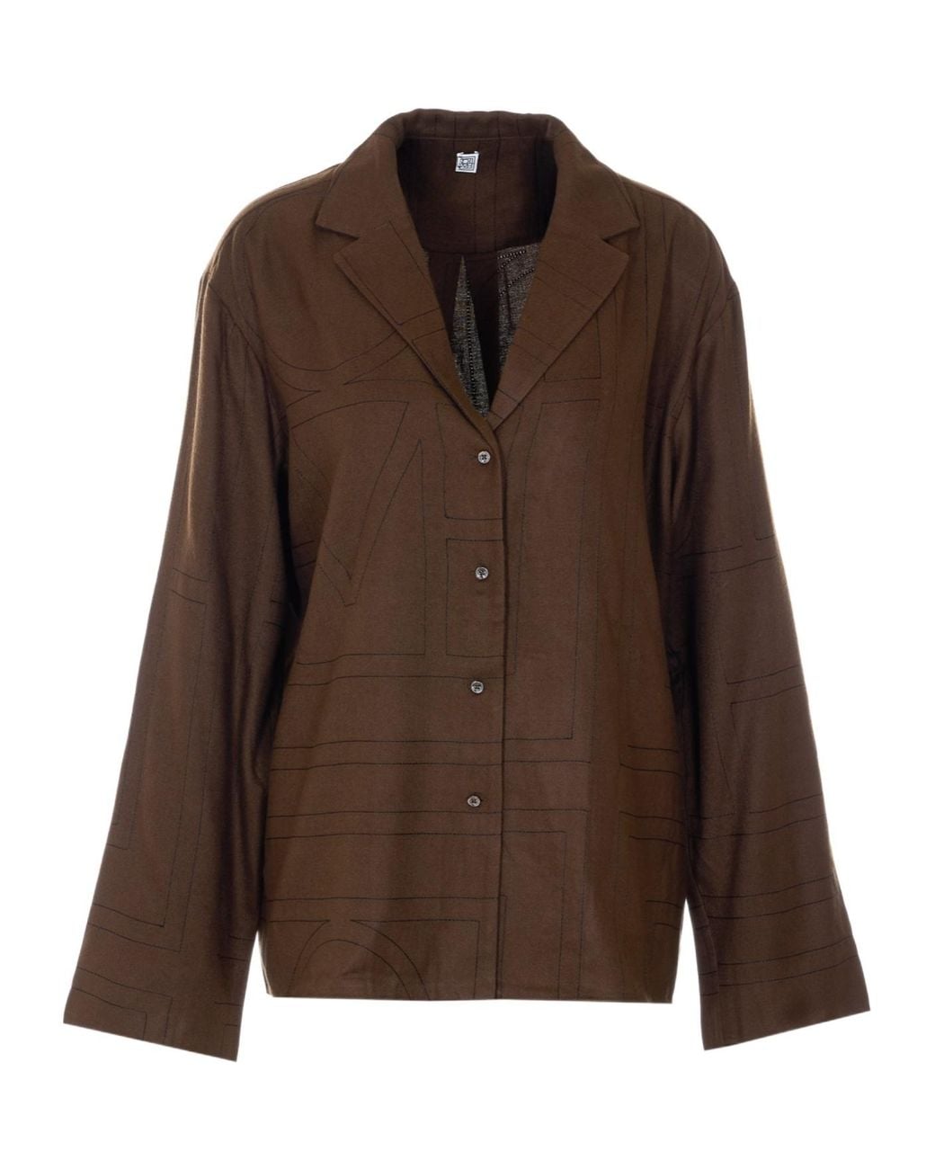 Totême Brown Totême Long Sleeved Buttoned Shirt