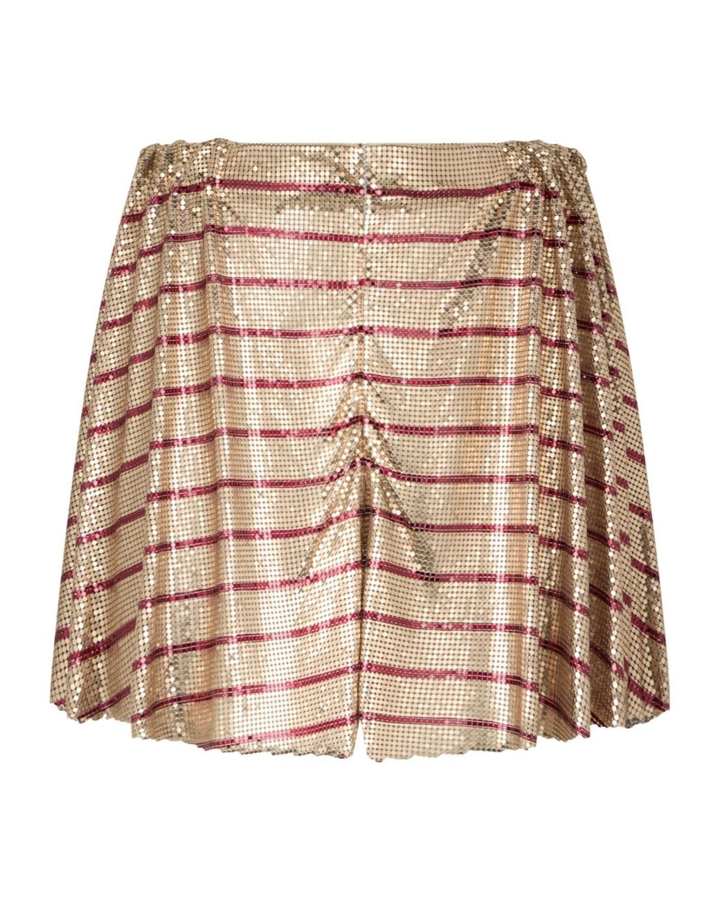 Rabanne Natural Rabanne Striped Metal Mesh Skirt