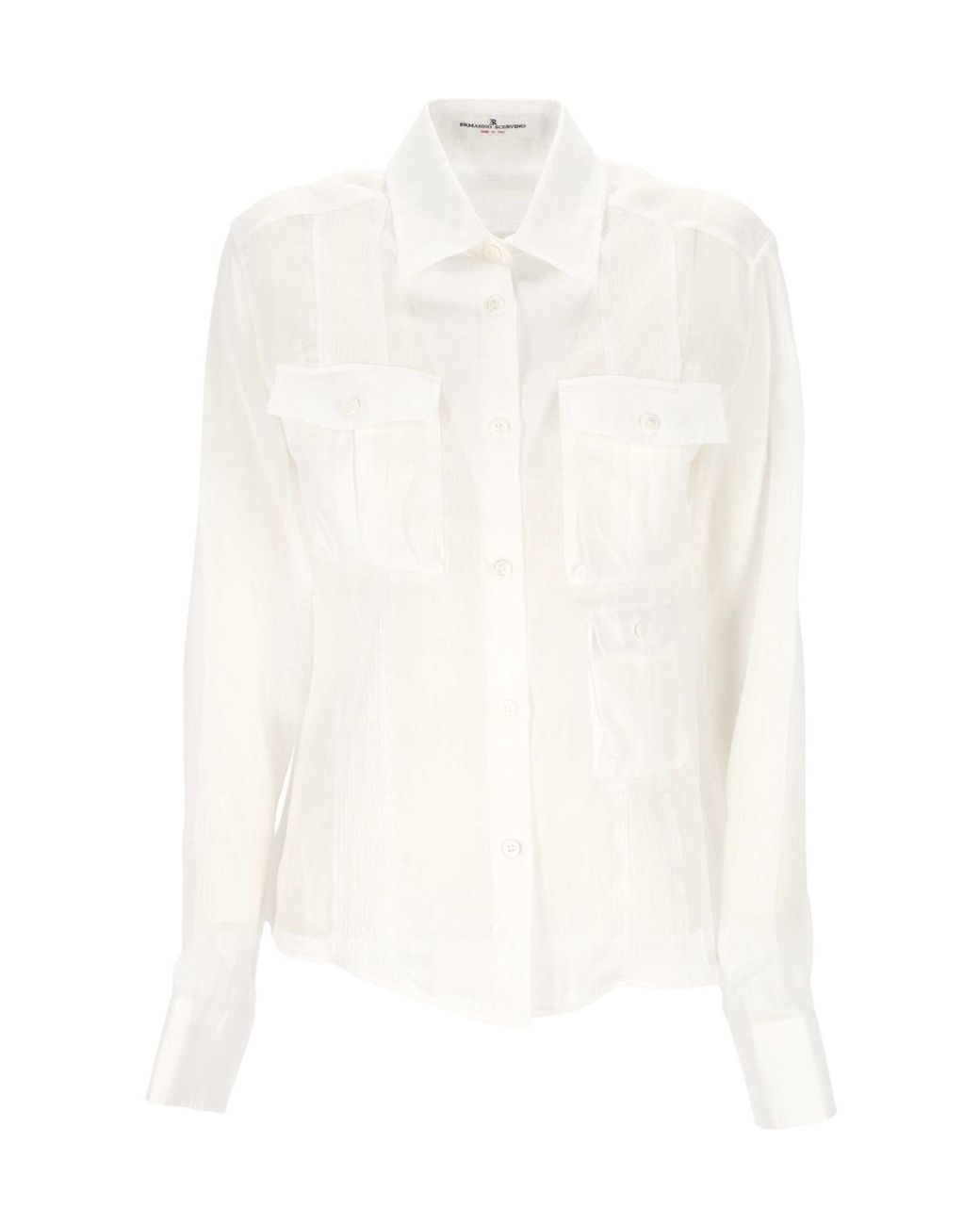 Ermanno Scervino White Button-Up Long-Sleeved Shirt