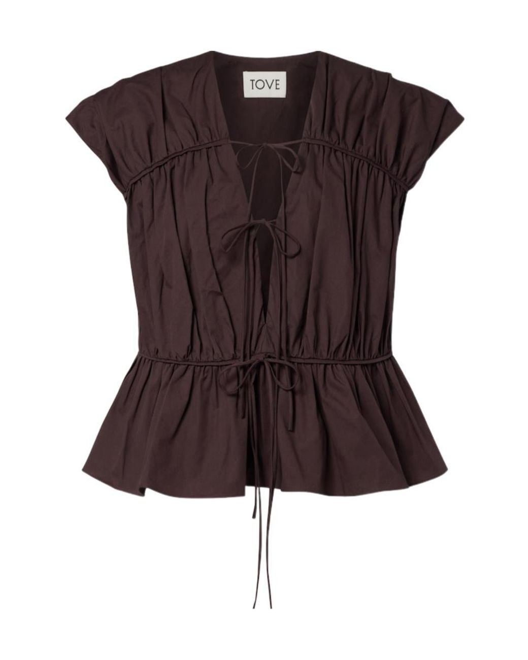 TOVE Brown Thea Cotton Top
