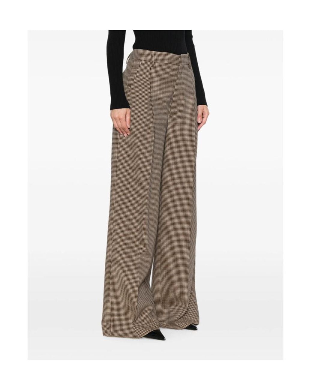 Seafarer Gray Sascia Checked Wide-Leg Pants