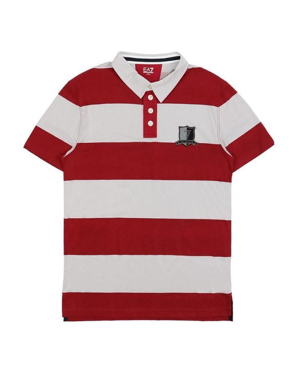 EA7 Red Logo Patch Polo Shirt for men