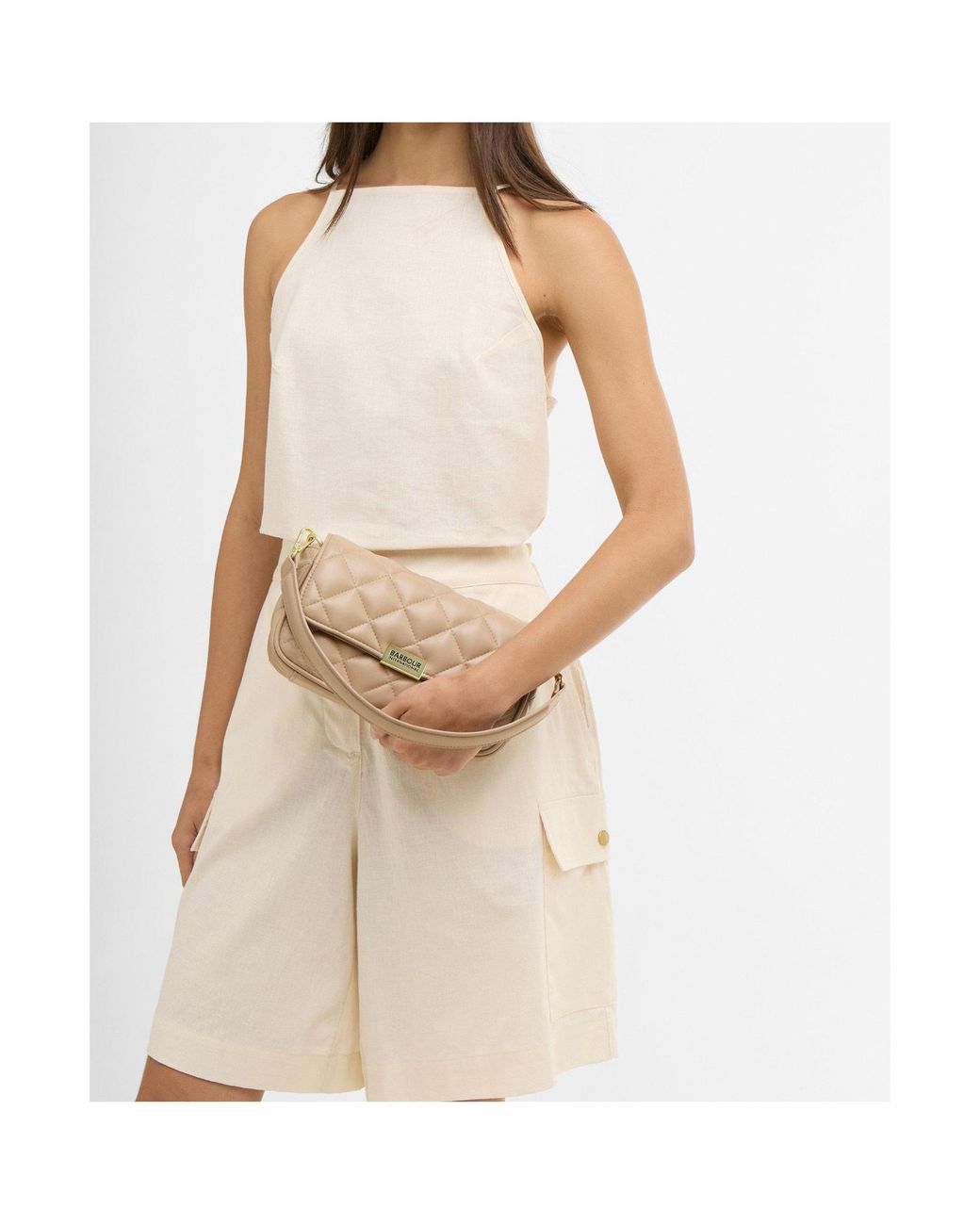 Barbour Natural Quilted Mini Soho Crossbody Bag