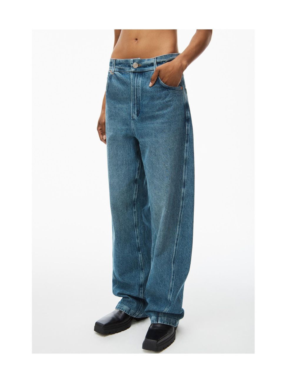 Alexander Wang Blue Wide-Leg Ballon Jeans
