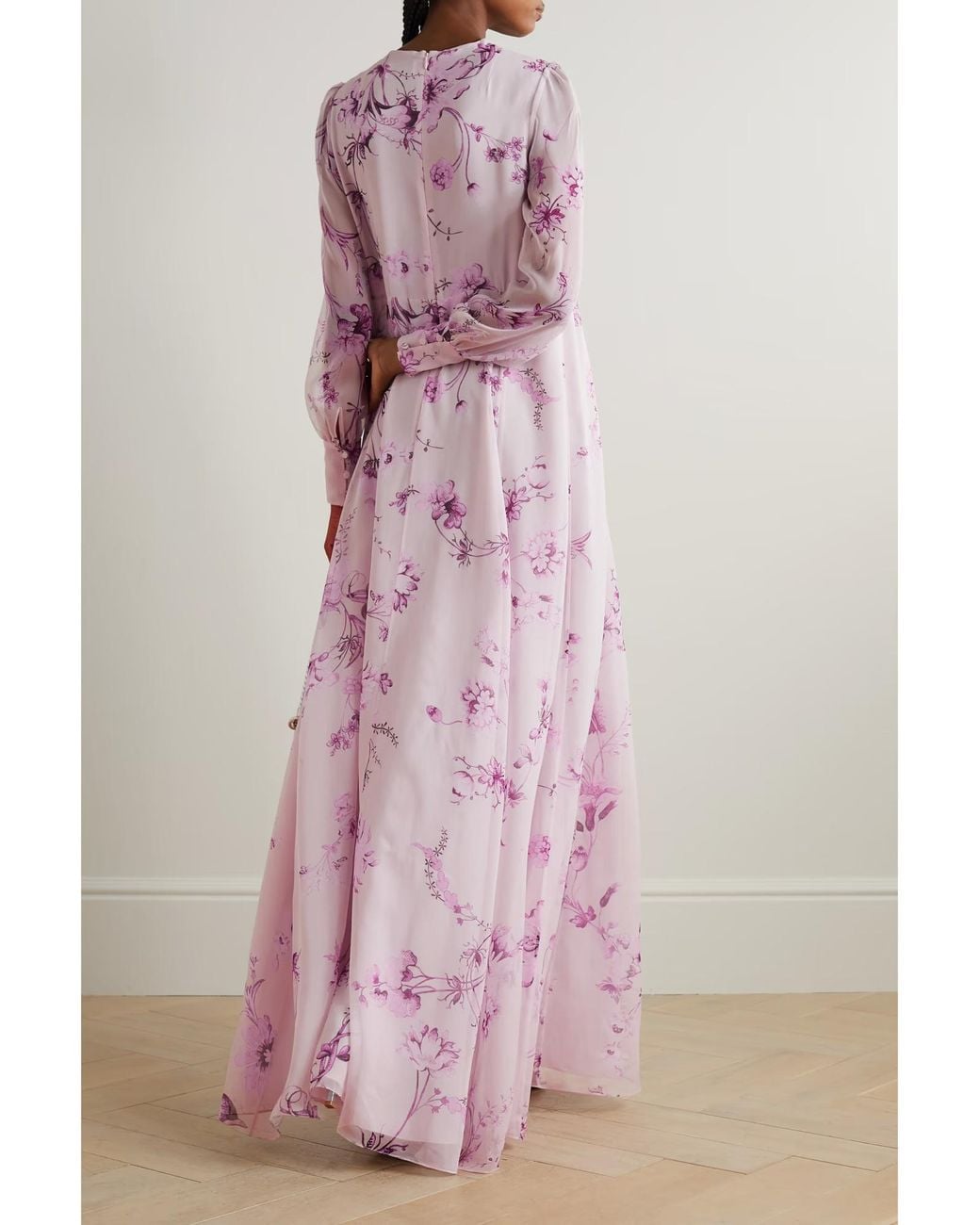 Erdem Pink Jaylene Floral Print Dress