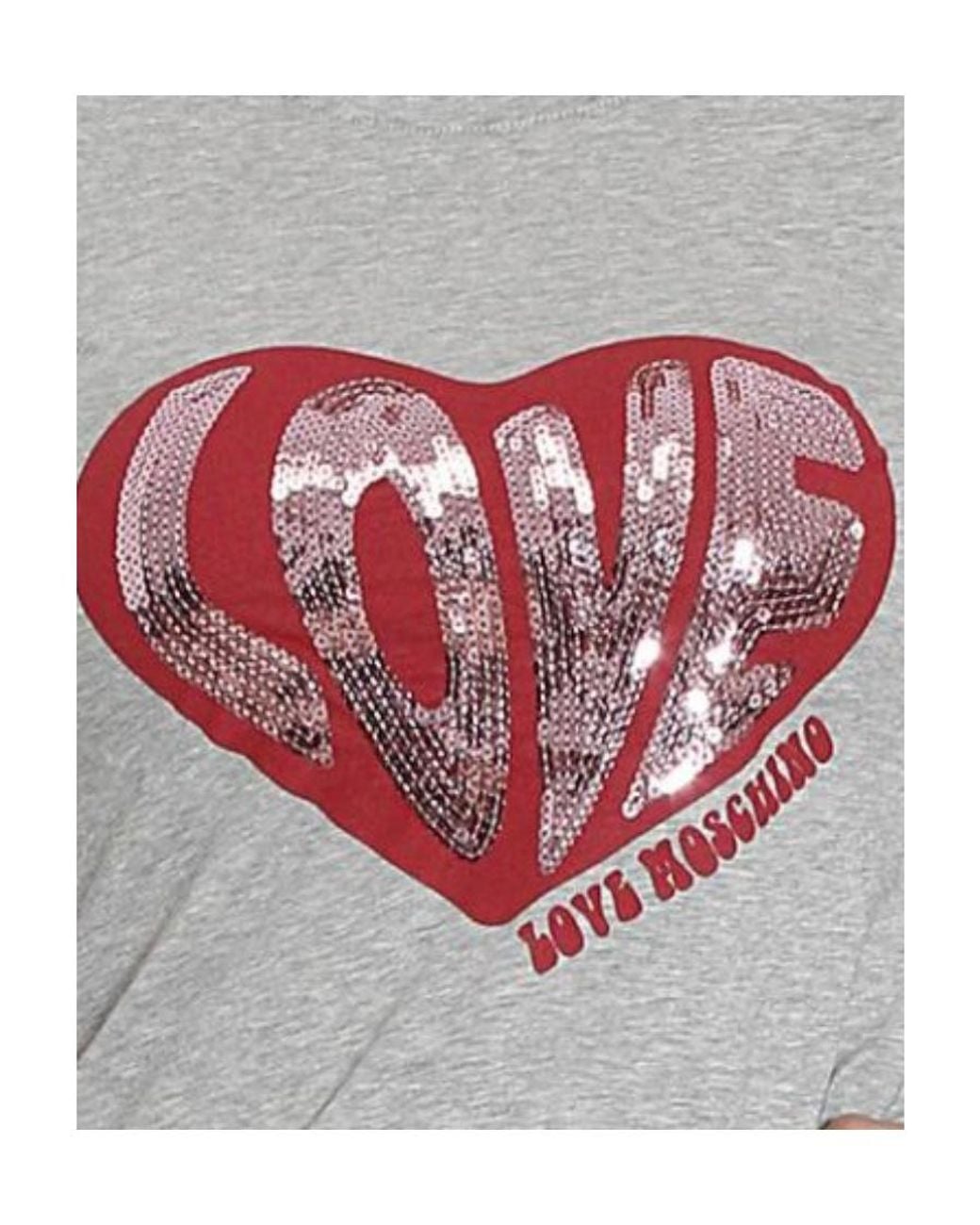 Moschino Gray Logo Detail T-Shirt