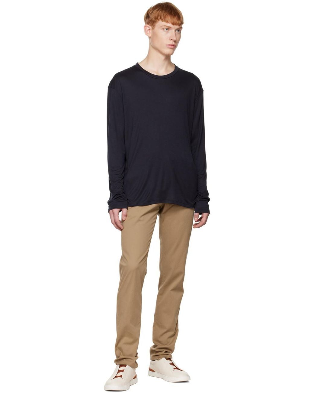 Zegna Blue Long-Sleeved Sweater for men