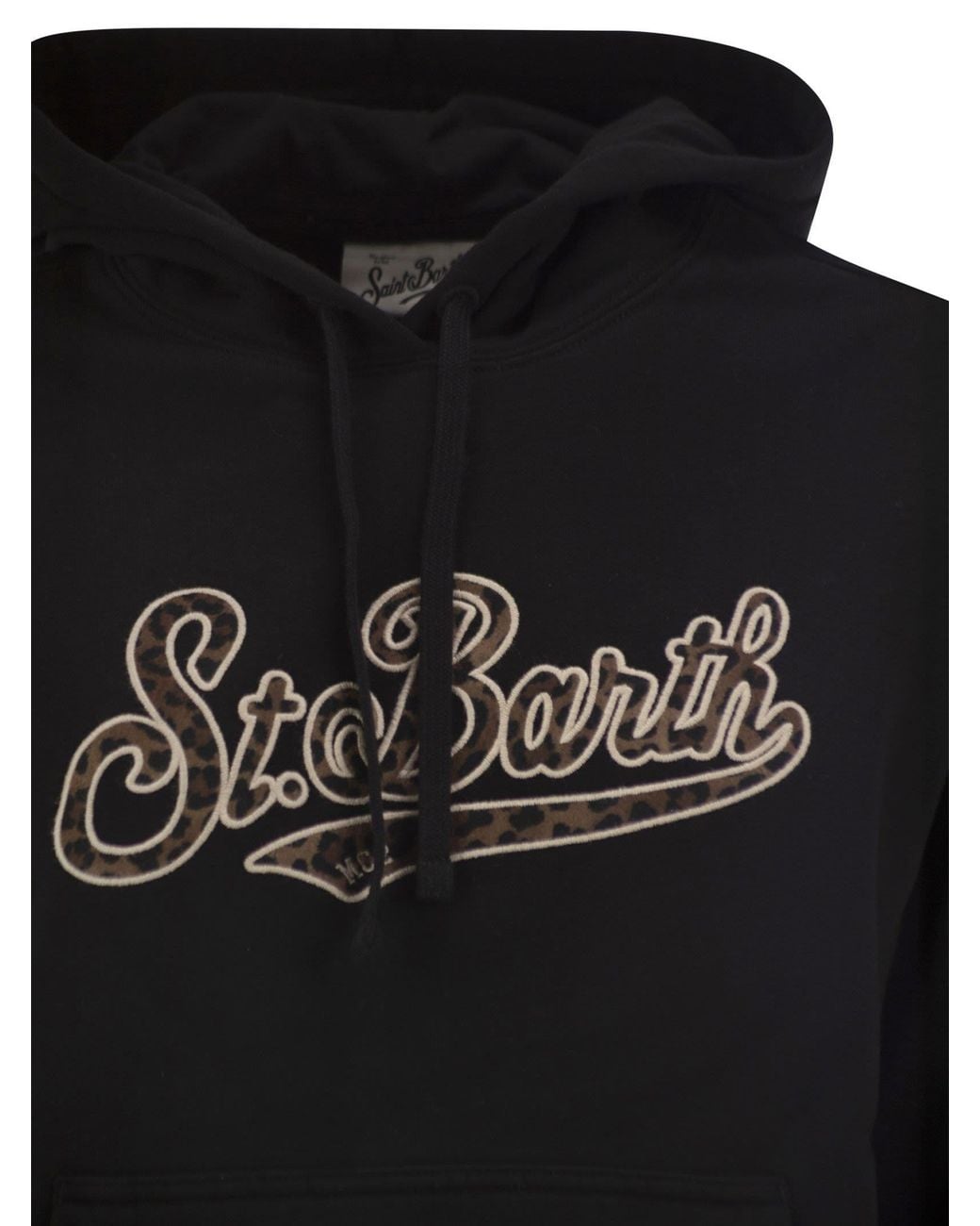 Mc2 Saint Barth Black Virginia Animal Logo Hoodie