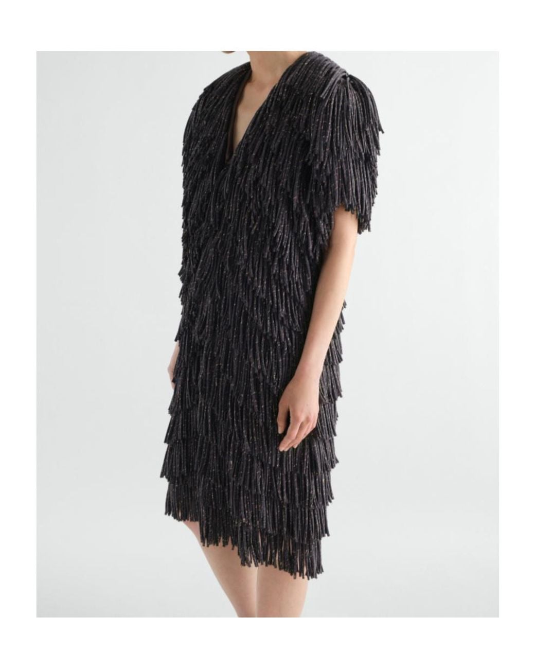 Lemaire Black Fringed Dress