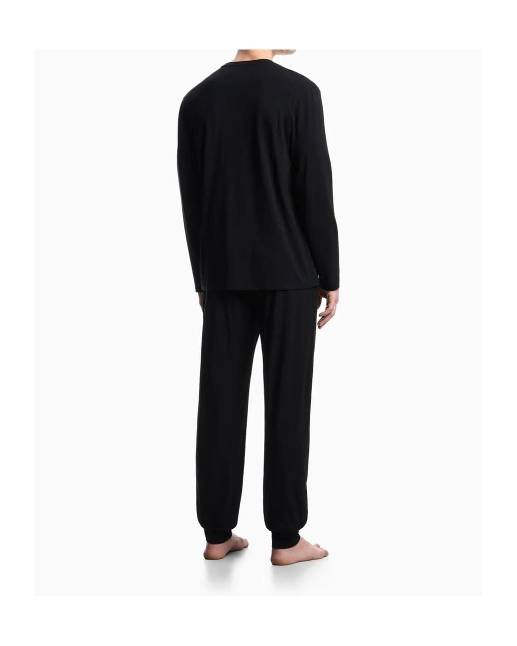 Emporio Armani Black Logo-Detail Pyjama Set for men