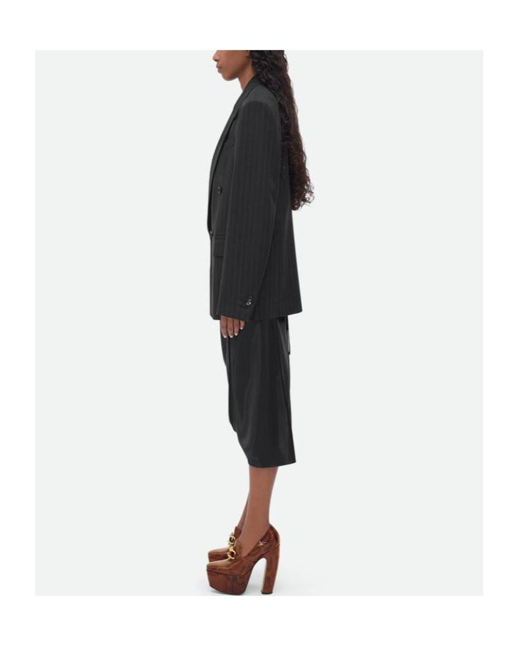 Bottega Veneta Black Pinstripe Shirt Jacket