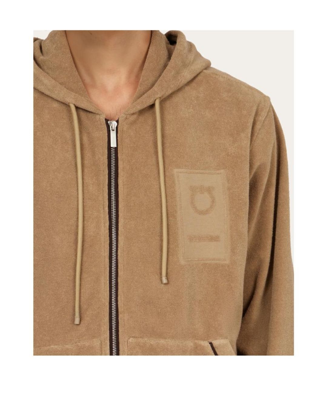 Ferragamo Brown Ferragamo Monogram Hoodie for men