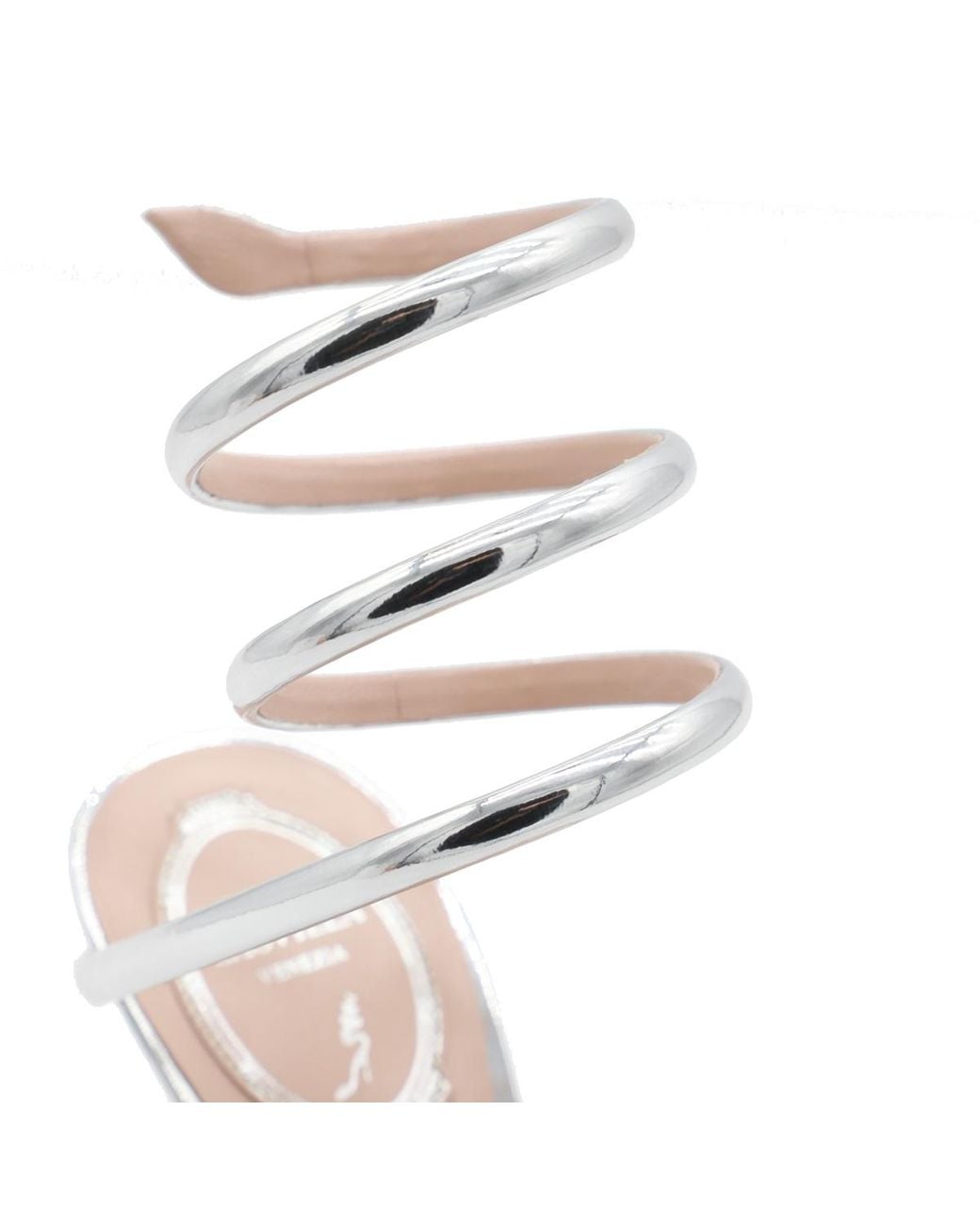 Rene Caovilla White Ren Caovilla Cleo Spiral Strap Sandals