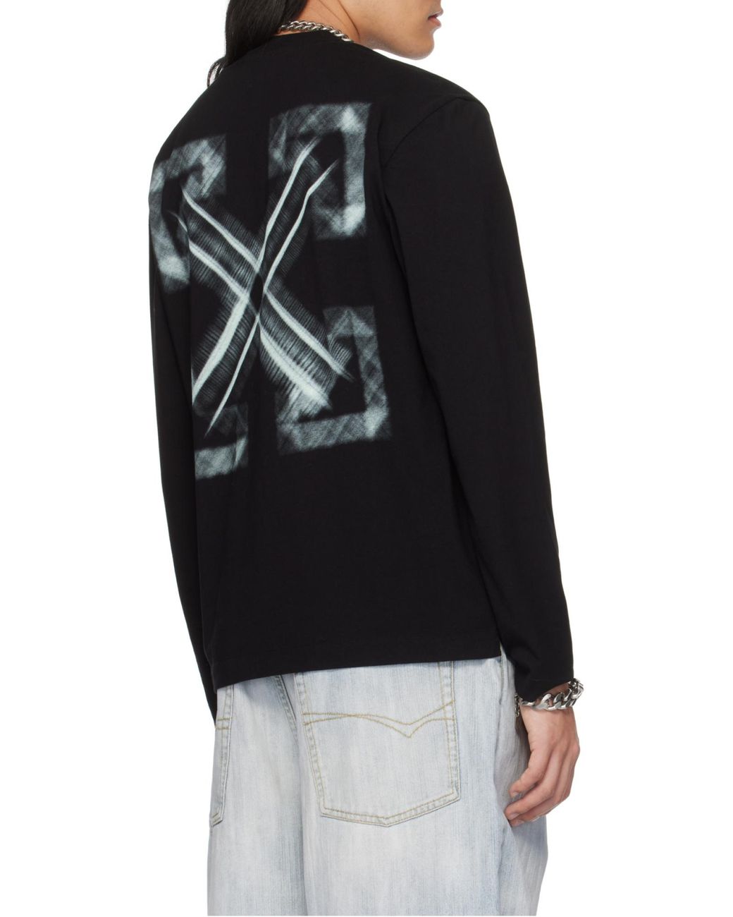 Off-White c/o Virgil Abloh Black Vibe Arrow Skate Crewneck T-Shirt for men