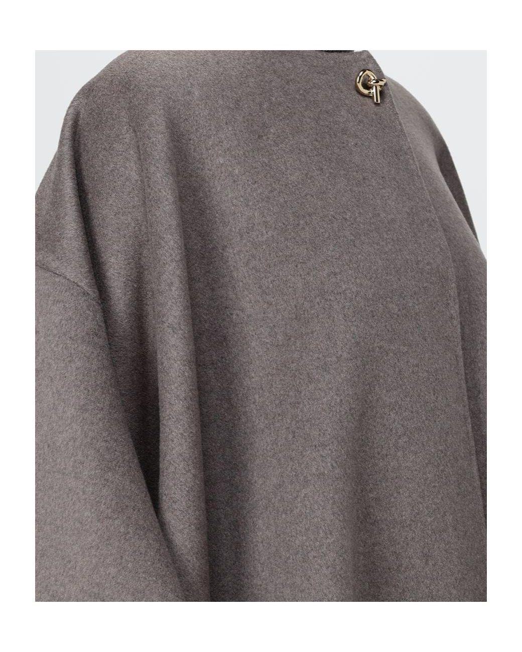 Fabiana Filippi Gray Monili-Embellished Asymmetric Cape
