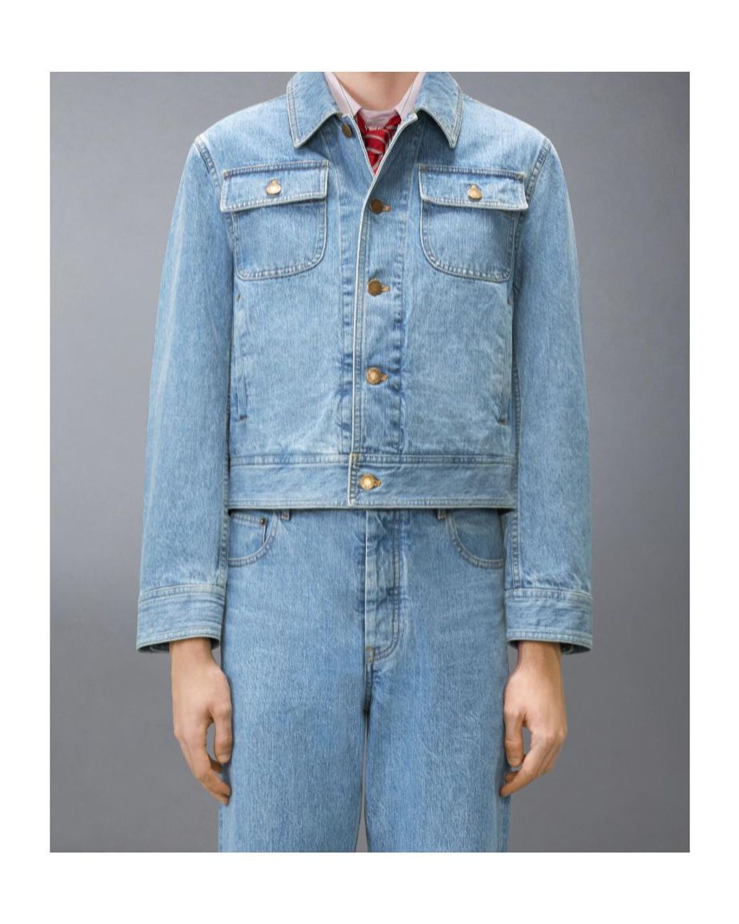 Thom Browne Blue Classic Denim Jacket for men