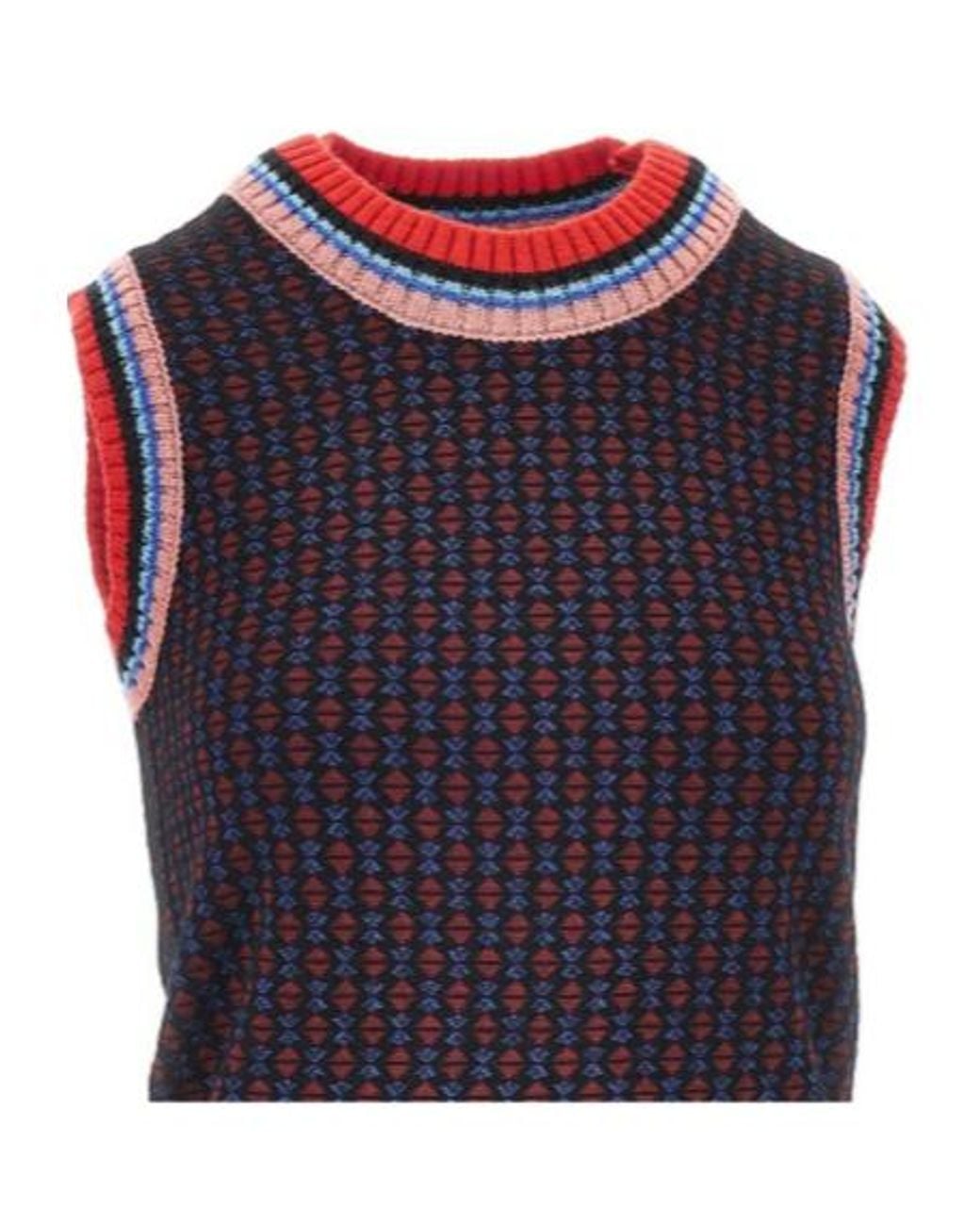 Dries Van Noten Blue Jacquard Wool Sweater