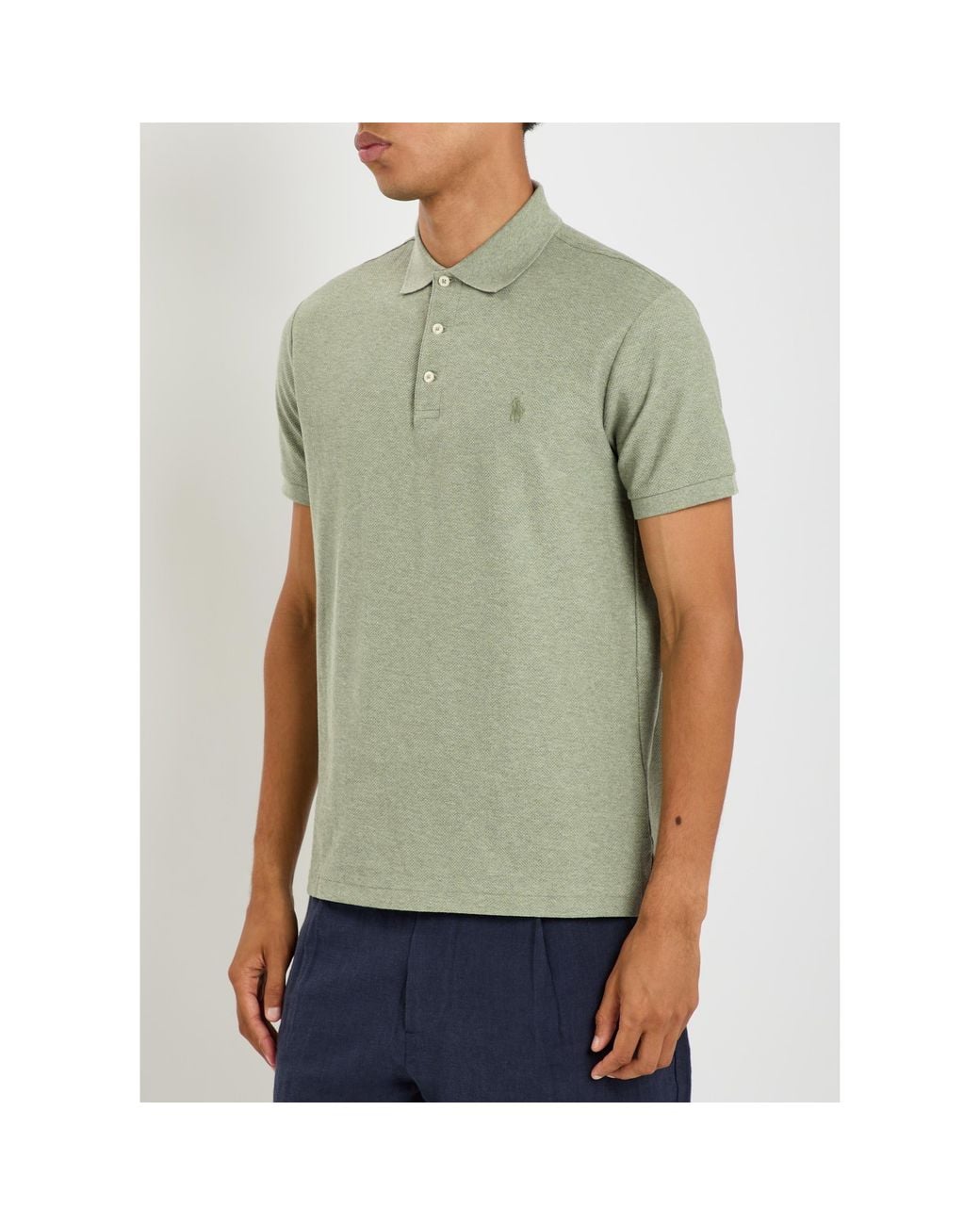 Polo Ralph Lauren Green Waffle Knit Slim-Fit Polo Shirt for men