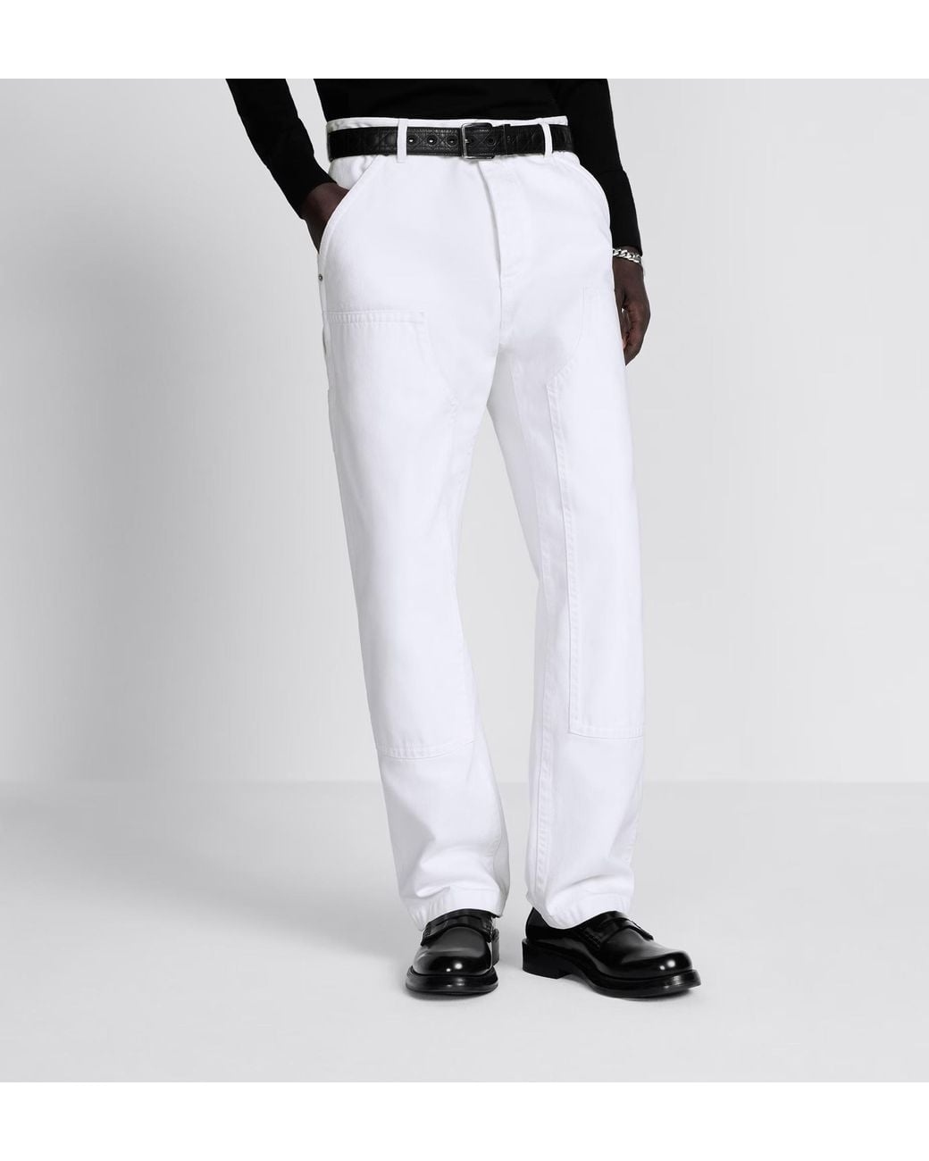 Dior White Carpenter Style Jeans for men