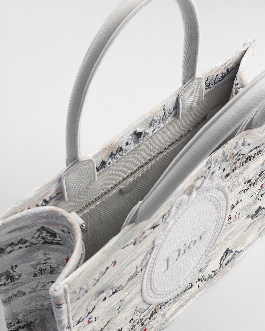 Dior Metallic Alps Medium Book Tote With Strap