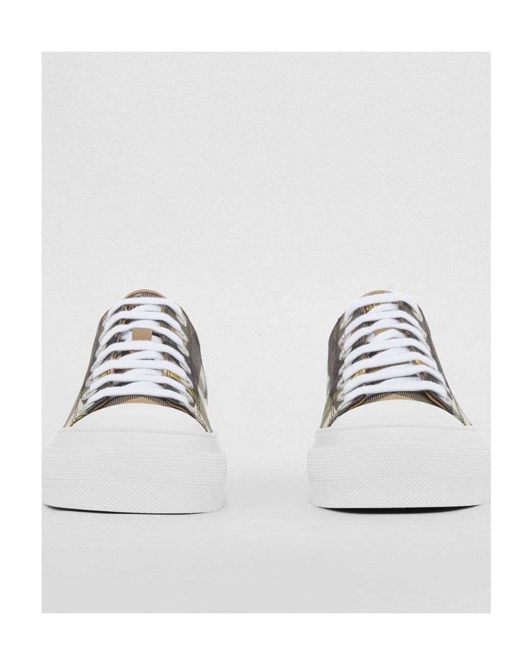 Burberry Multicolor Check-Printed Lace-Up Sneakers