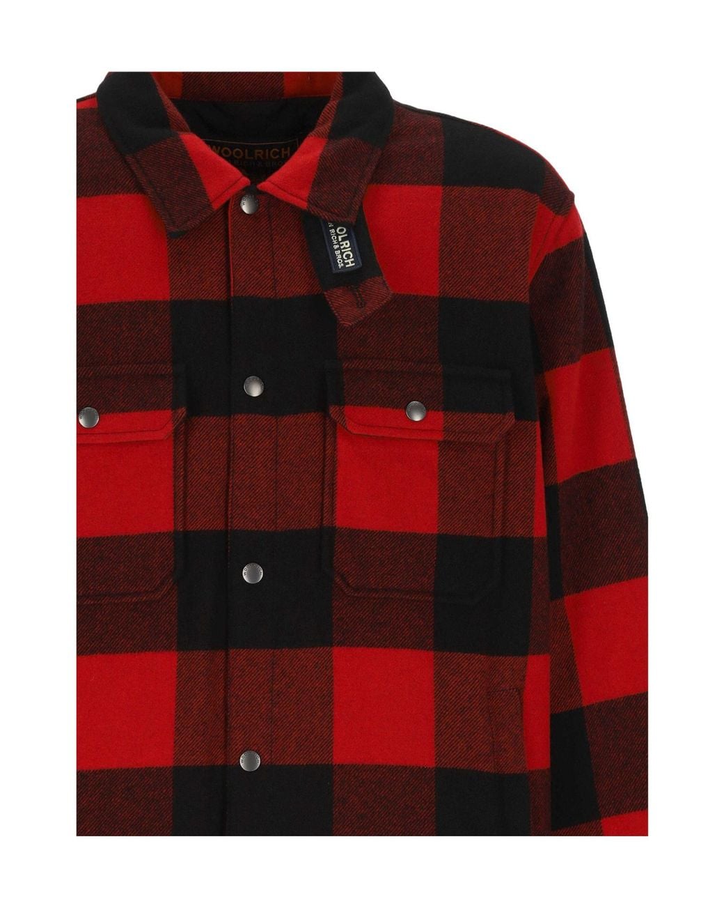 Woolrich Red Checked Overshirt Jacket for men